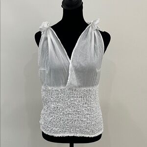 GIMAGUAS Shoulder Tie Top - White